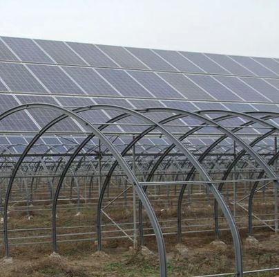 Hochfeuchtigkeits-Einbogen-Gewächshaus mit Bogen-/Venloche-Dachform und Solarkollektoren