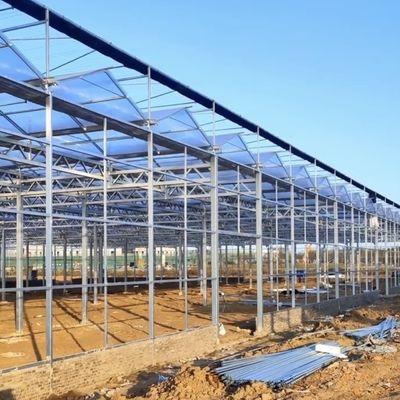 Glas Gewächshaus mit Hydroponik Anbau kundenspezifische Anforderung Dachform A-Typ Dach